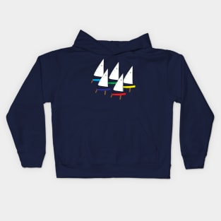 Penguin Dinghy Sailboats Racing Kids Hoodie